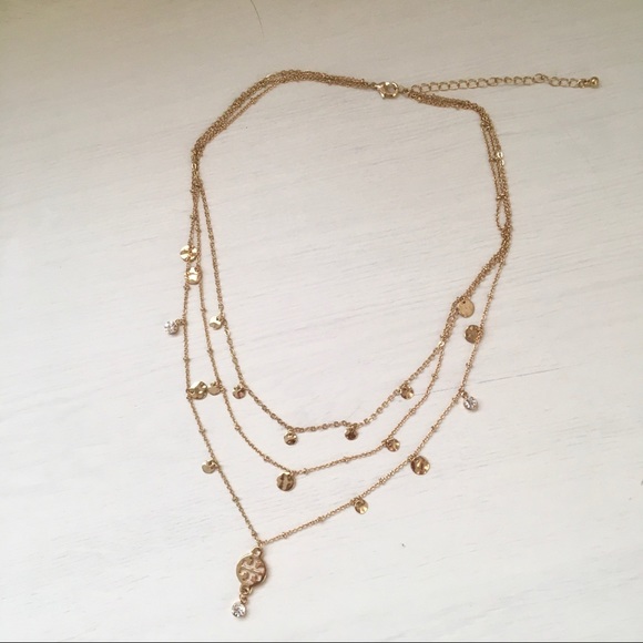NWOT Tory Burch Gold Multi-strand Necklace - Picture 4 of 5